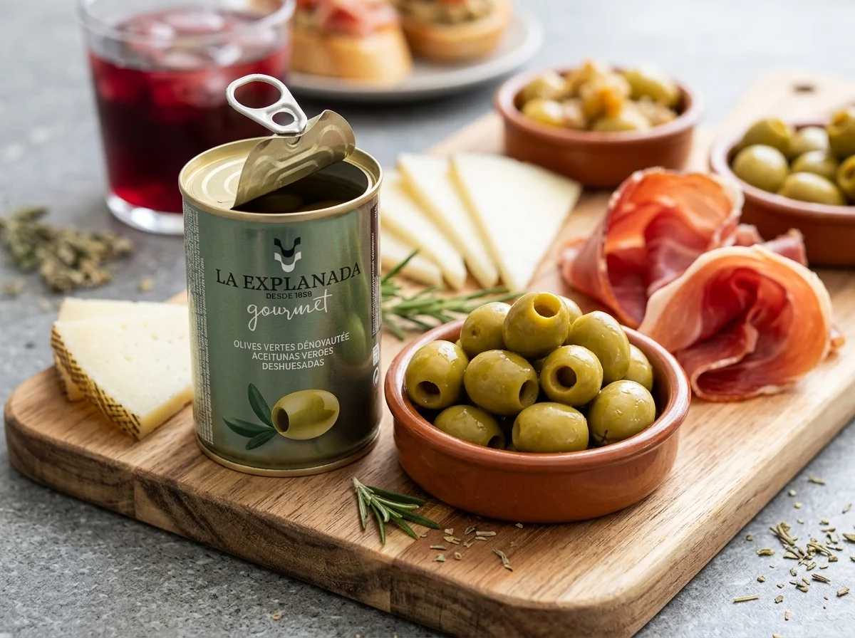 Olivy na tapas prkénku