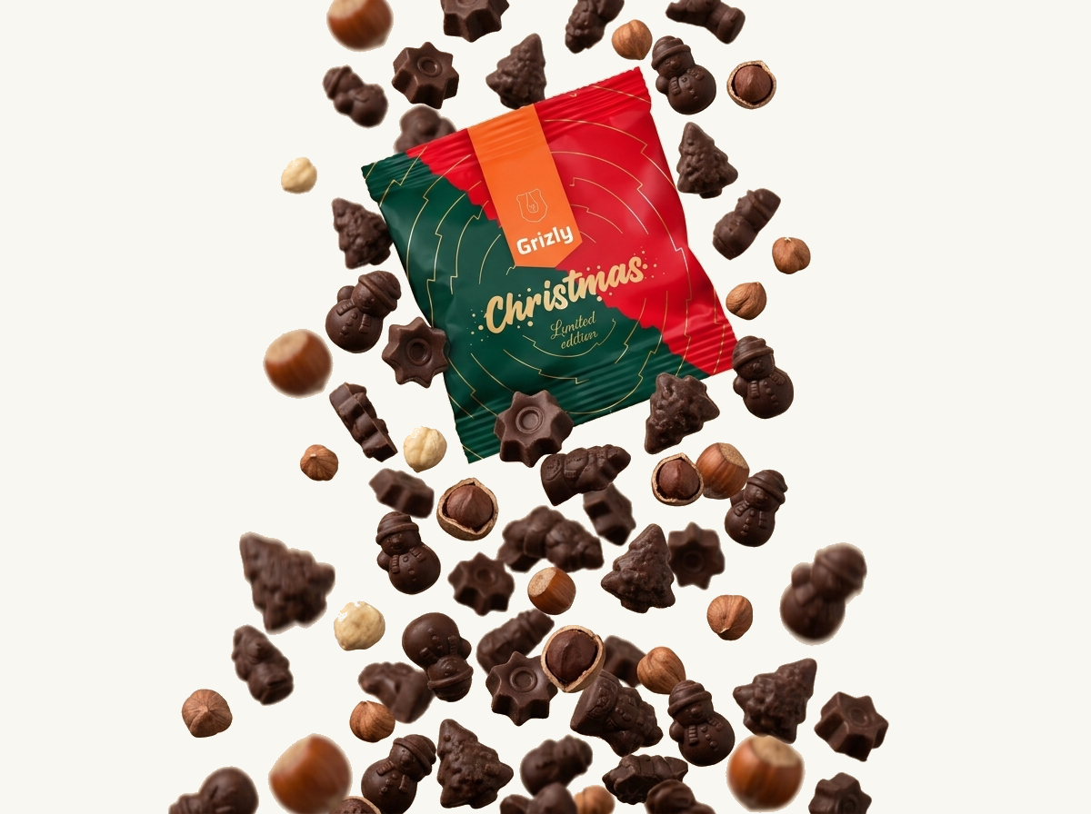 padající čokoládové pralinky