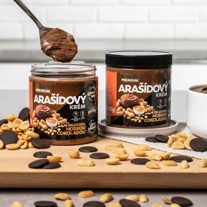 Arašídový krém s belgickou hořkou čokoládou premium