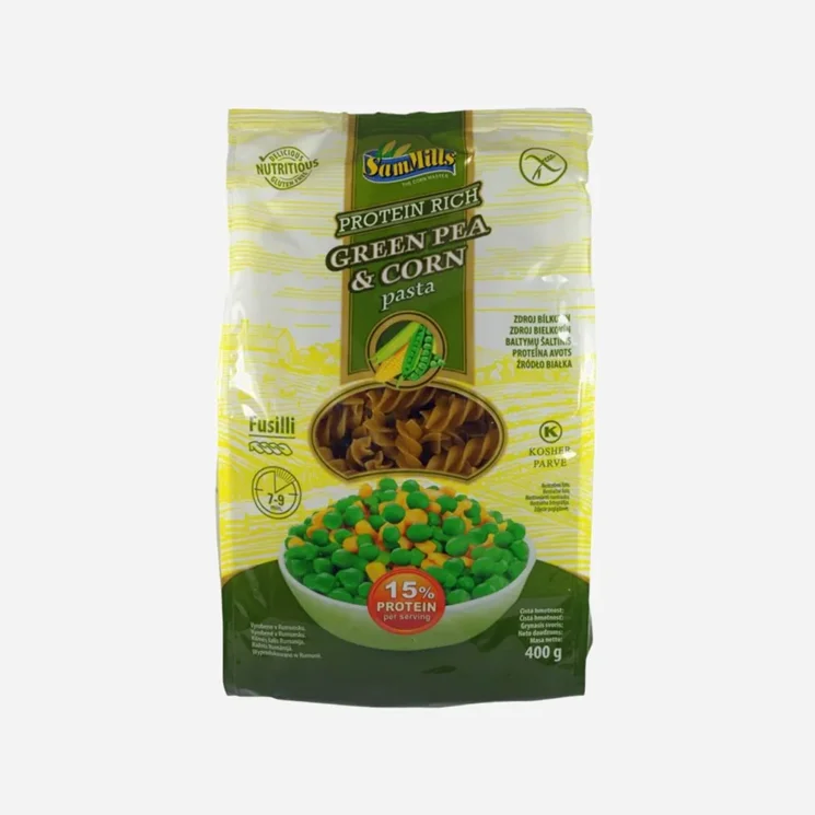 Bezlepkové kukuřičné těstoviny - Fusilli ze zeleného hrachu 6 x 400 g