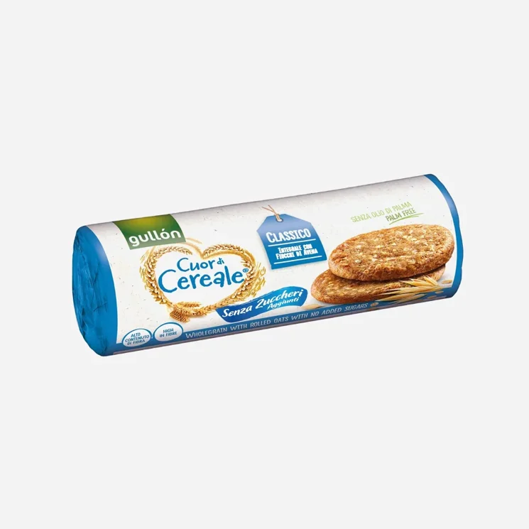 Celozrnné sušenky Cuor di cereale, bez přídavku cukru