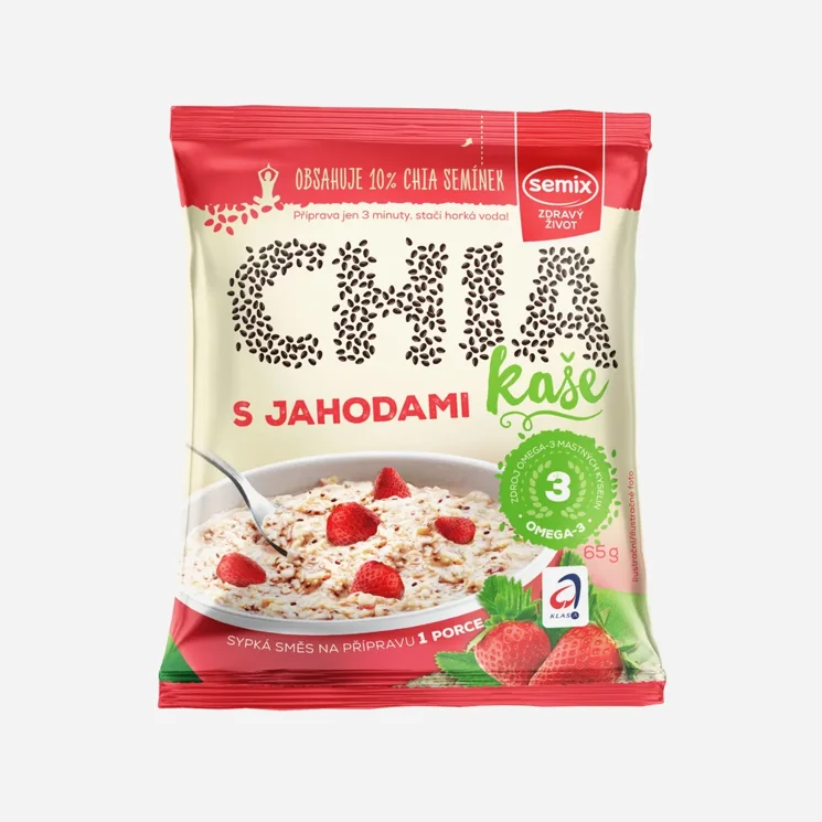 CHIA KAŠE jahody a smetana
