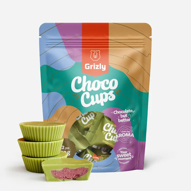 Choco Cups matcha čokoláda & malina