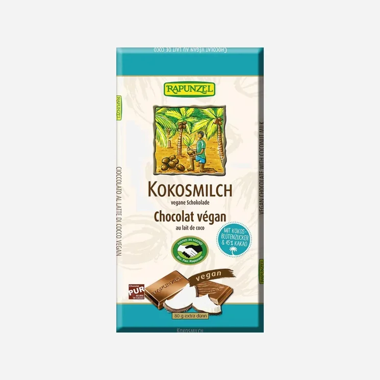 Čokoláda s kokosovým mlékem vegan BIO