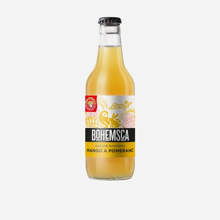 Craft limonáda mango a pomeranč sklo