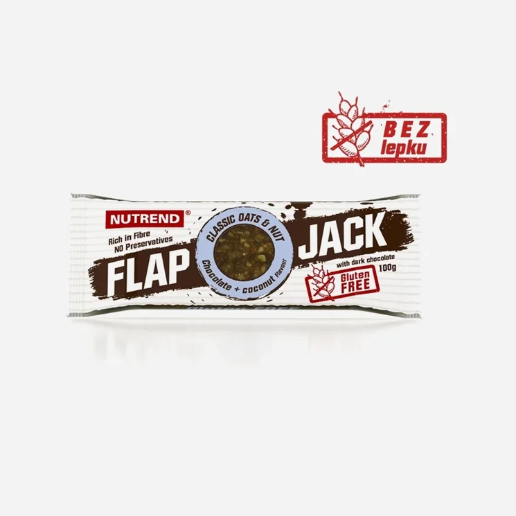 Flapjack Gluten Free - čokoláda +kokos s hořkou čokoládou 12 x 100 g