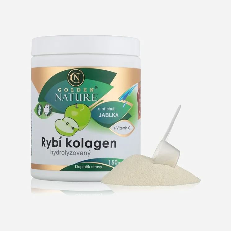 Hydrolyzovaný Rybí kolagen a vitamin C jablko