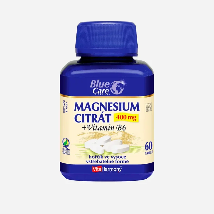 Magnesium citrát 400 mg + Vitamin B6 - 60 tablet