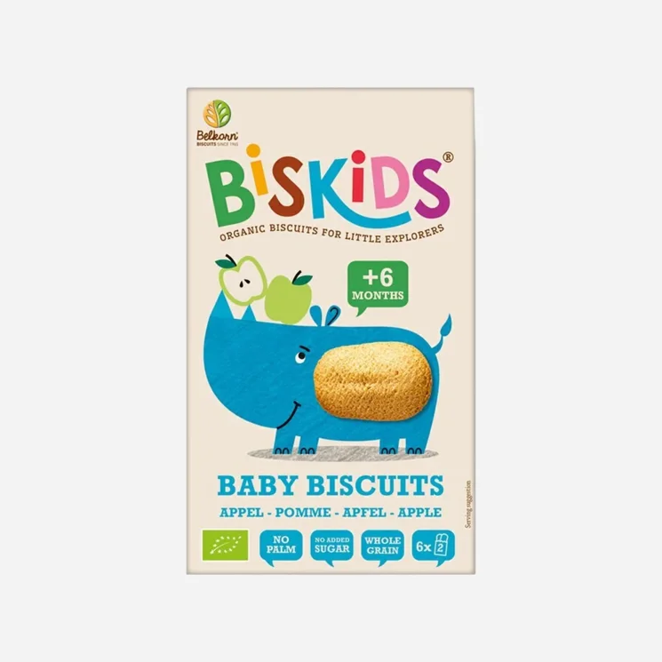 Měkké dětské sušenky s jablečnou šťávou bez přid. cukru 6M+ BIO