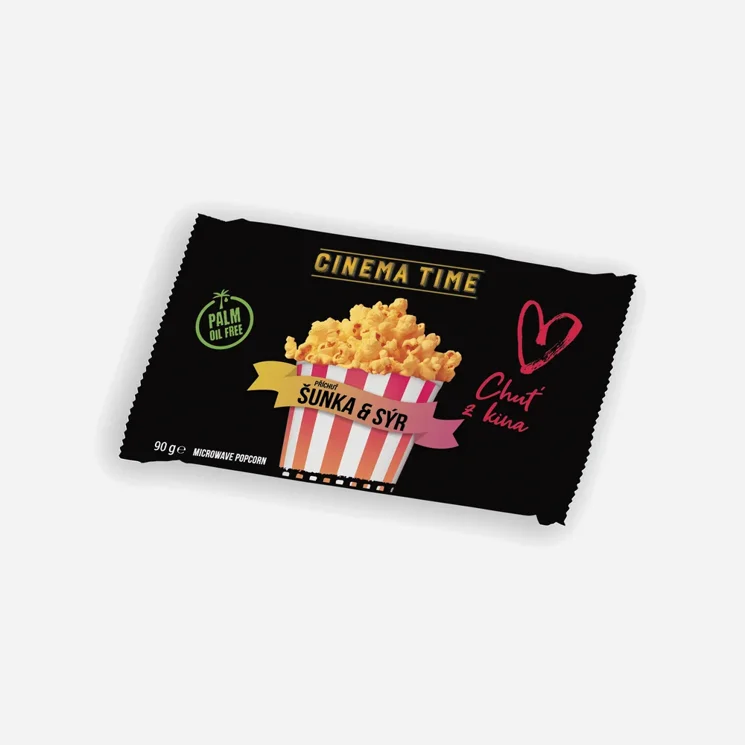 Mikrovlnný popcorn Premium šunka a sýr