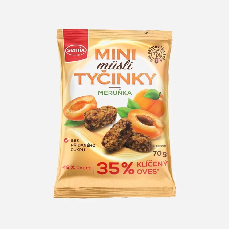 Mini müsli tyčinky s meruňkami bez lepku