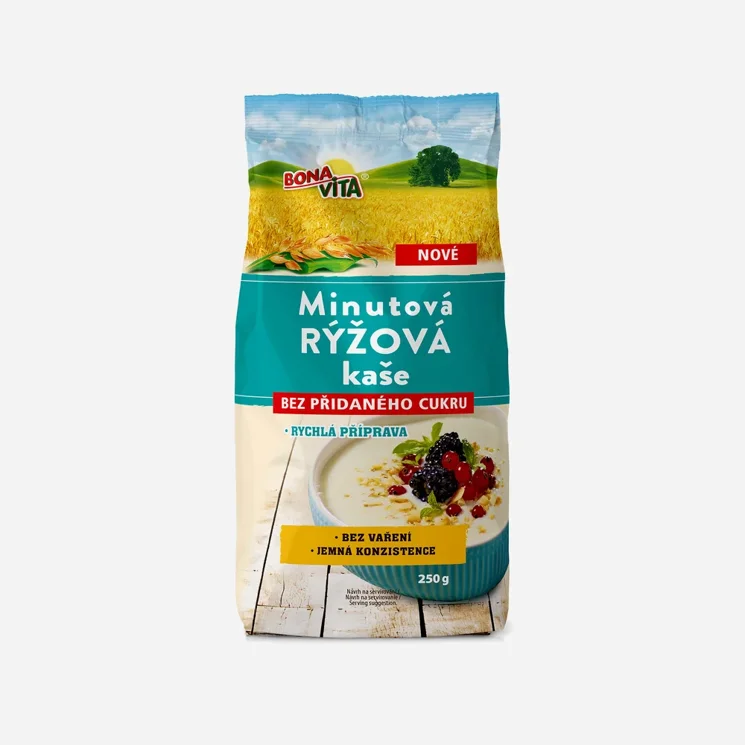 Minutová rýžová kaše bez přidaného cukru