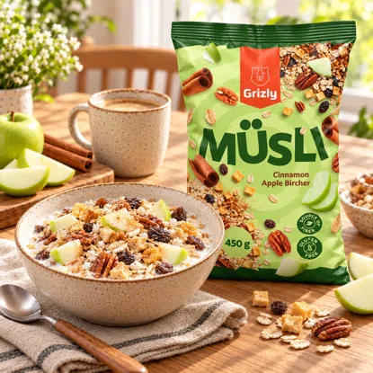 Müsli sypané jablko & skořice Bircher style