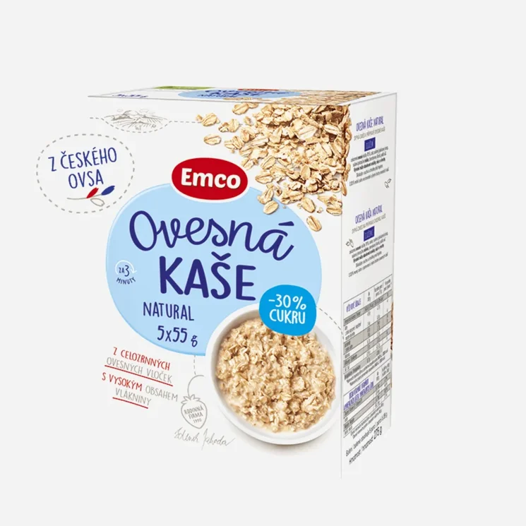 Ovesná kaše natural 30% cukru 5x55 g