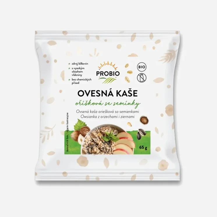 Ovesná kaše oříšková se semínky BIO