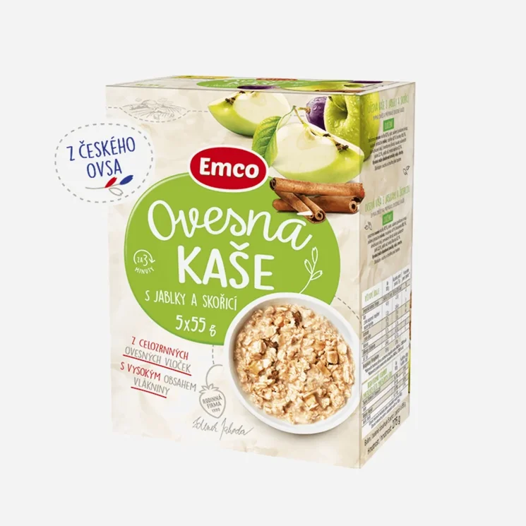 Ovesná kaše s jablky a skořicí 5x55 g