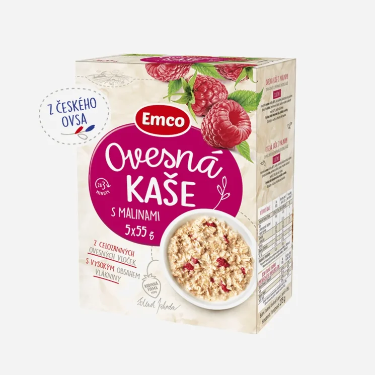 Ovesná kaše s malinami 5x55 g