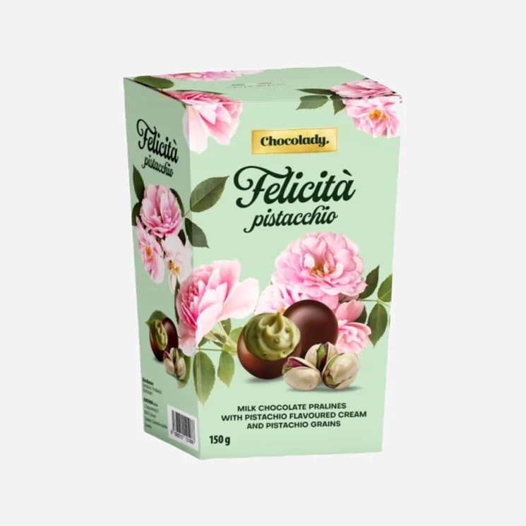 Pralinky z mléčné čokolády s pistáciemi