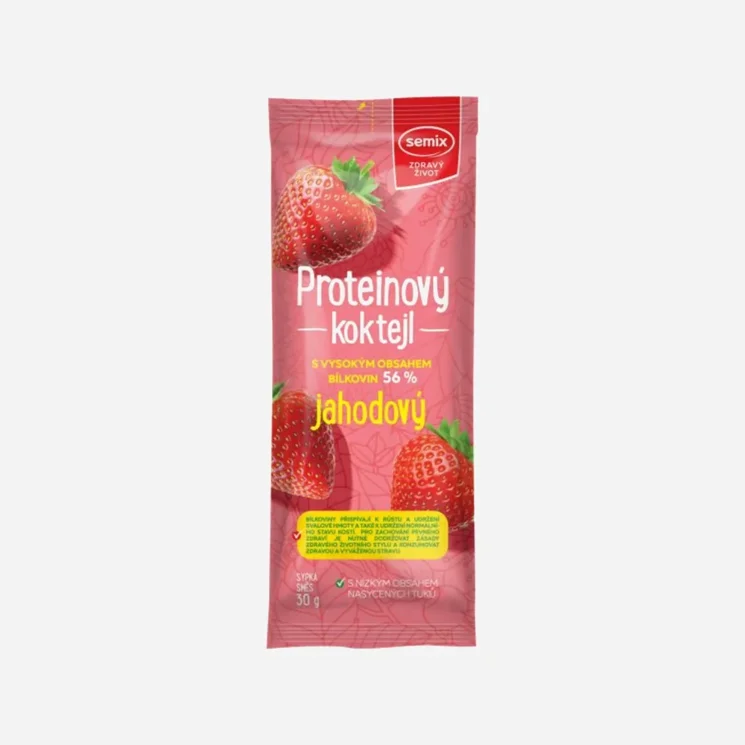 Proteinový koktejl jahodový