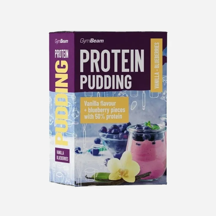 Proteinový pudink vanilka a borůvky