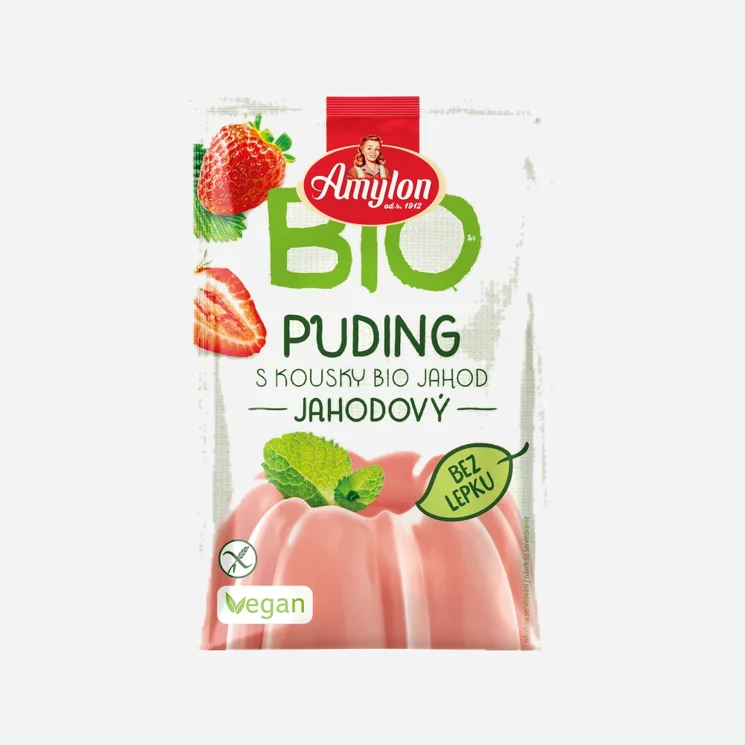 Puding jahodový bezlepkový BIO