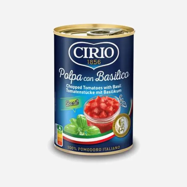 Rajčata loupaná krájená s bazalkou 6 x 425 ml