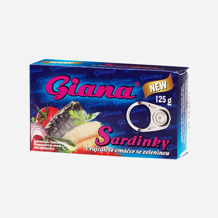 Sardinky v rajčatové omáčce se zeleninou