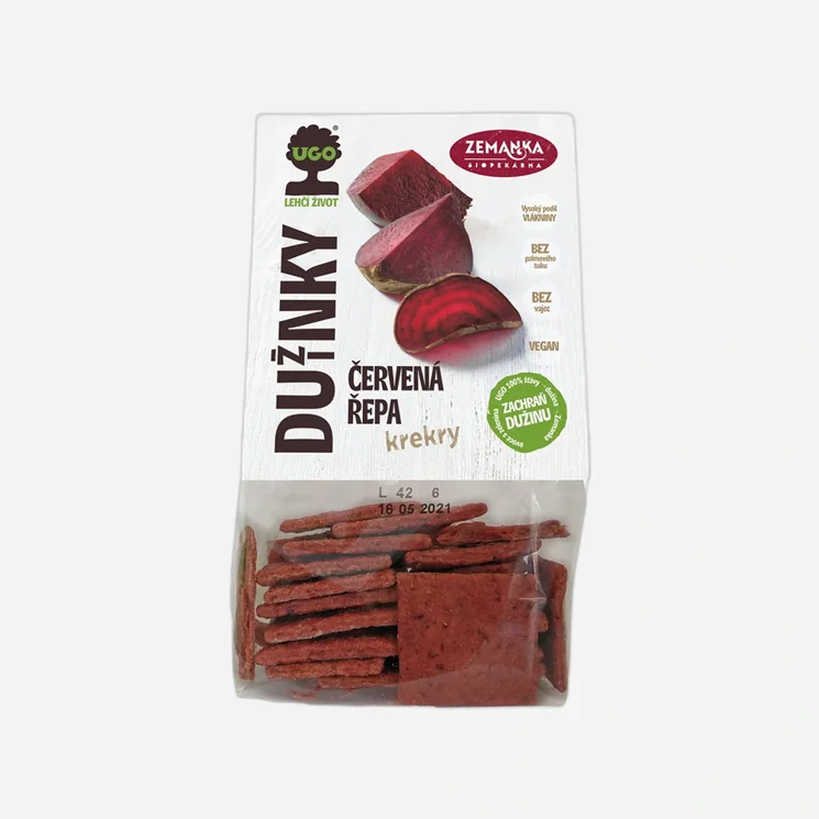 Slané krekry s dužinou z červené řepy