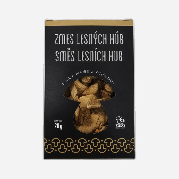 Směs lesních hub, sušené, krájené