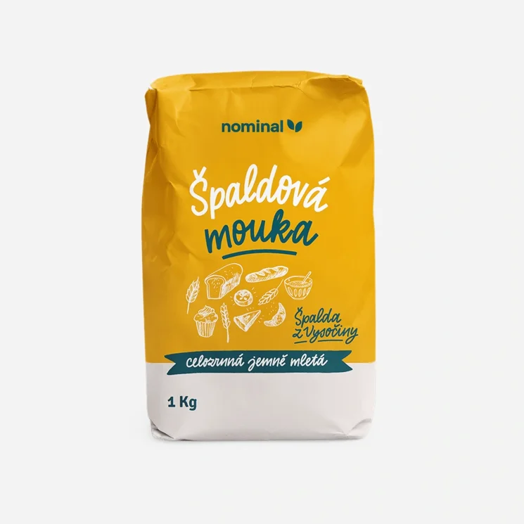 Špaldová mouka – celozrnná, jemně mletá 6 x 1000 g
