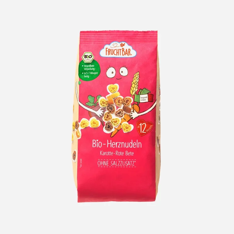 Těstoviny srdíčka s mrkví, řepou a pšenicí BIO 6 x 300 g