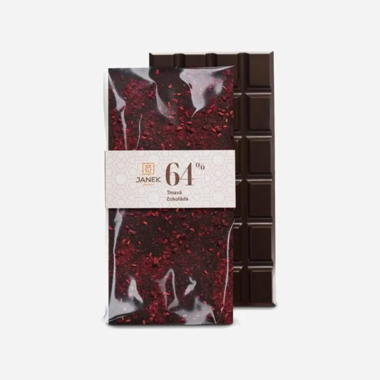 Tmavá čokoláda s drcenými ostružinami a lyofilizovanými malinami 5 x 85 g