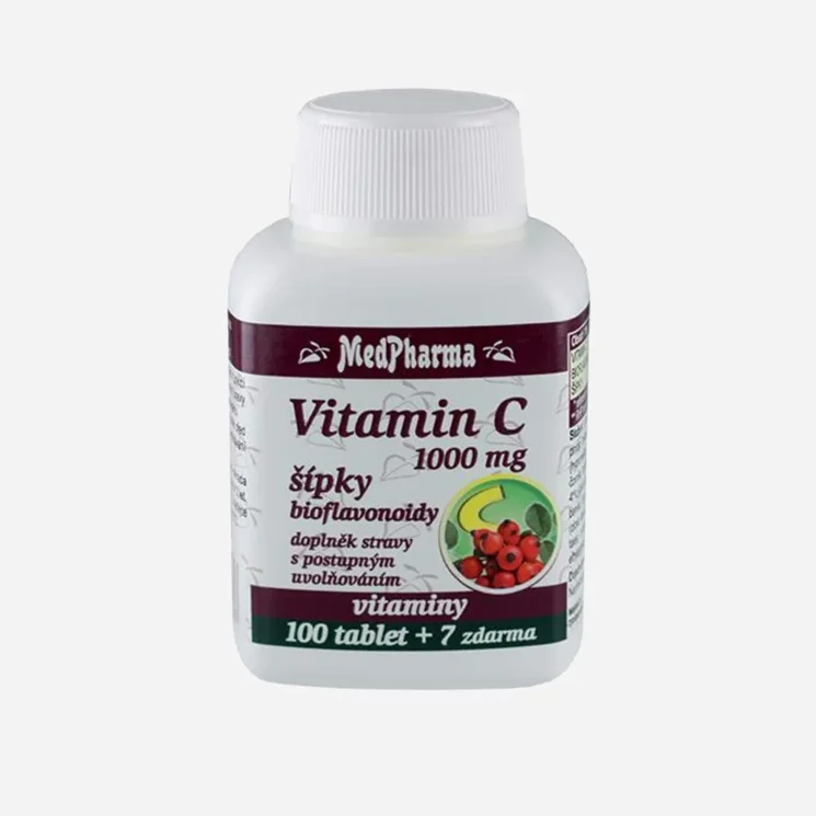 Vitamin C 1000 mg s šípky, prodloužený účinek 107 tablet