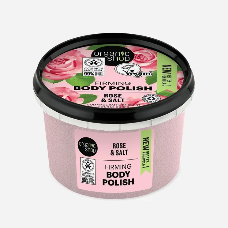 Zpevňující tělový peeling Růže a sůl
